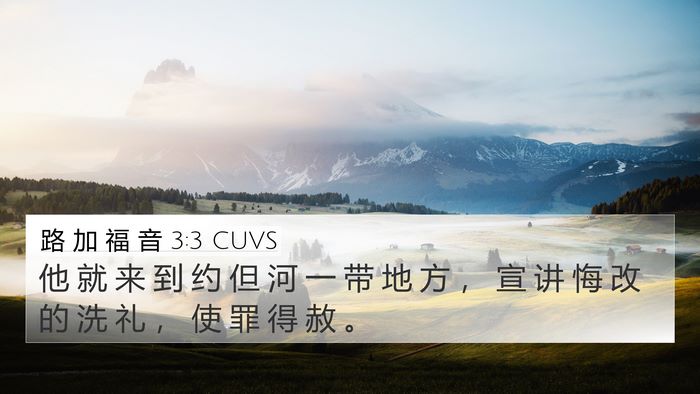 路 加 福 音 3:3 CUVS Bible Verse Image