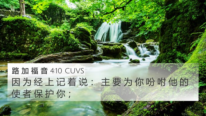 路 加 福 音 4:10 CUVS Bible Verse Image