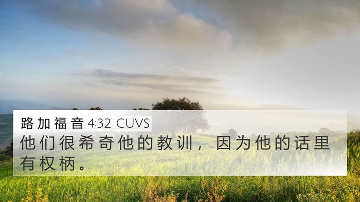 路 加 福 音 4:32 CUVS Bible Verse Image