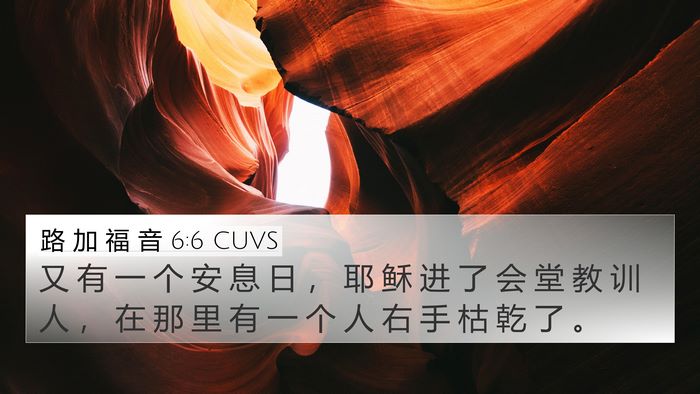 路 加 福 音 6:6 CUVS Bible Verse Image