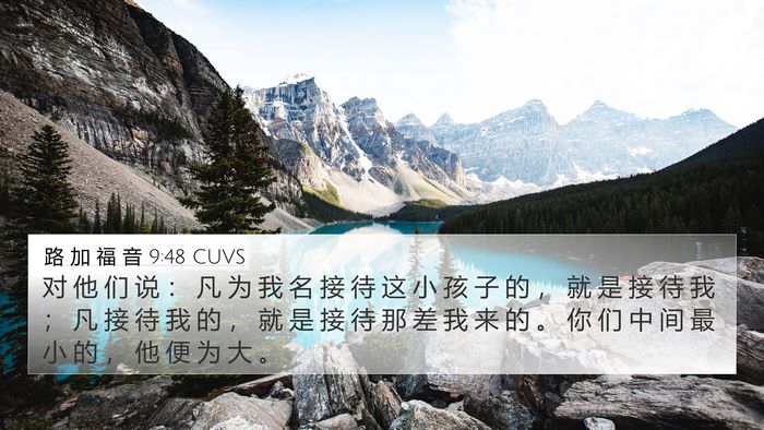 路 加 福 音 9:48 CUVS Bible Verse Image