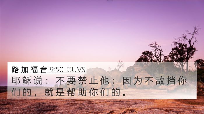 路 加 福 音 9:50 CUVS Bible Verse Image