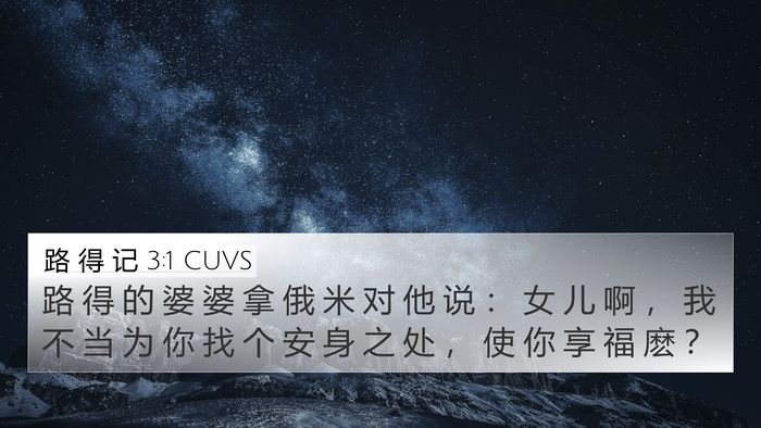 路 得 记 3:1 CUVS Bible Verse Image