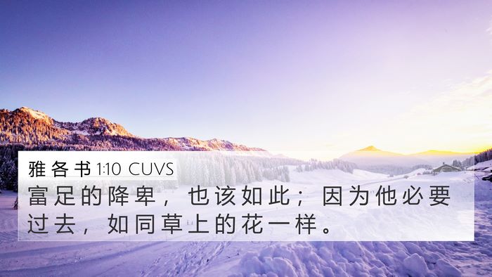 雅 各 书 1:10 CUVS Bible Verse Image