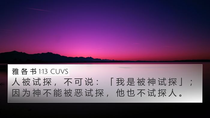 雅 各 书 1:13 CUVS 4K Wallpaper - 人 被 试 探 ， 不 可 说 ： 「 我 是 - 4K Wallpaper Bible Verse