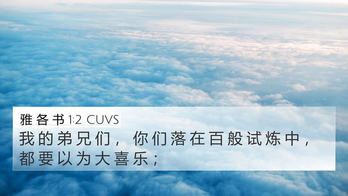 雅 各 书 1:2 CUVS Bible Verse Image