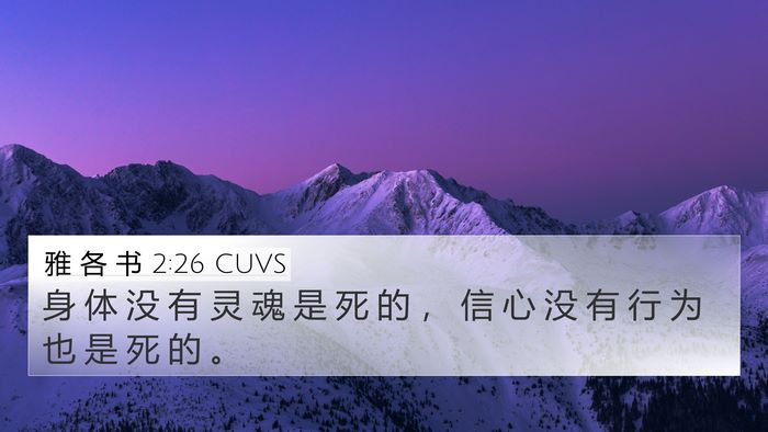 雅 各 书 2:26 CUVS 4K Wallpaper - 身 体 没 有 灵 魂 是 死 的 ， 信 心 - 4K Wallpaper Bible Verse