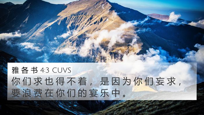 雅 各 书 4:3 CUVS Bible Verse Image
