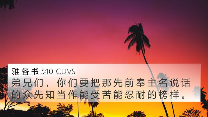 雅 各 书 5:10 CUVS Bible Verse Image