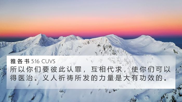 雅 各 书 5:16 CUVS Bible Verse Image