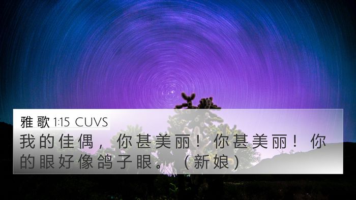 雅 歌 1:15 CUVS Bible Verse Image