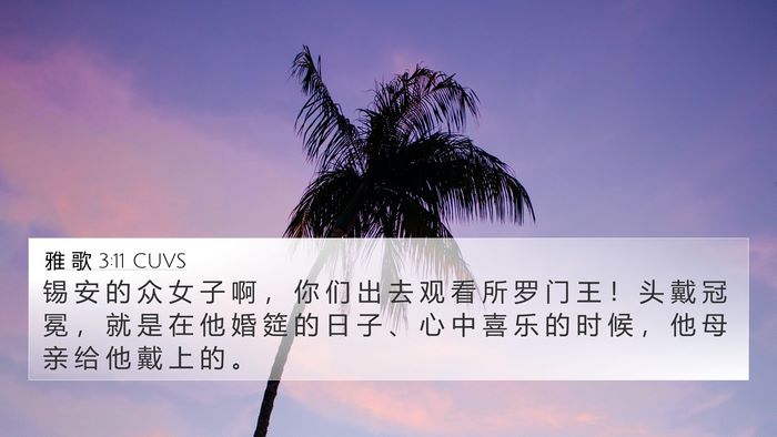 雅 歌 3:11 CUVS Bible Verse Image