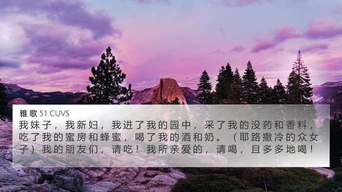 雅 歌 5:1 CUVS Bible Verse Image