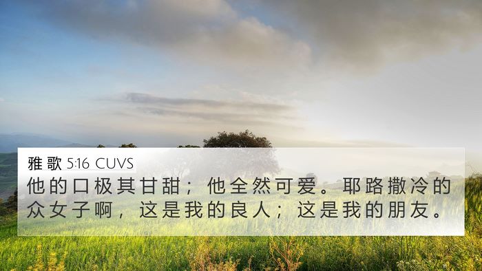 雅 歌 5:16 CUVS Bible Verse Image
