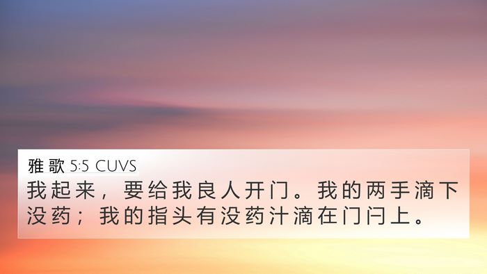雅 歌 5:5 CUVS Bible Verse Image