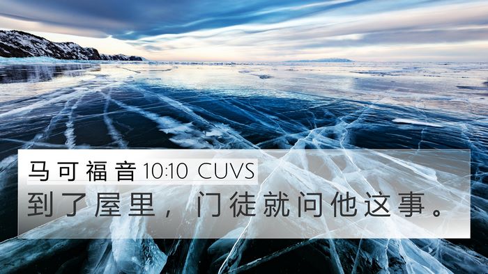 马 可 福 音 10:10 CUVS 4K Wallpaper - 到 了 屋 里 ， 门 徒 就 问 他 这 事 - 4K Wallpaper Bible Verse