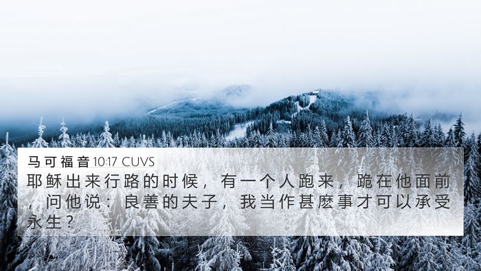 马 可 福 音 10:17 CUVS Bible Verse Image