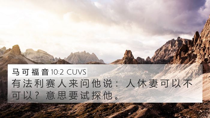 马 可 福 音 10:2 CUVS Bible Verse Image