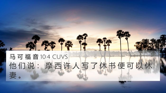 马 可 福 音 10:4 CUVS Bible Verse Image