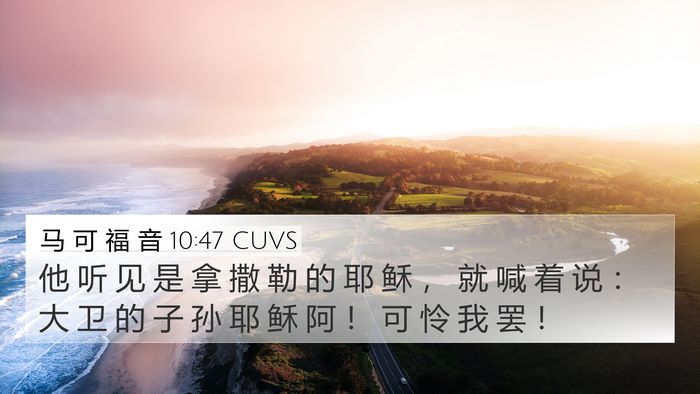 马 可 福 音 10:47 CUVS Bible Verse Image