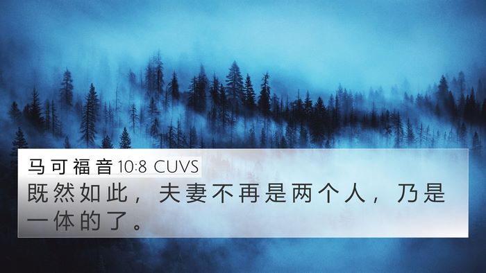 马 可 福 音 10:8 CUVS 4K Wallpaper - 既 然 如 此 ， 夫 妻 不 再 是 两 个 - 4K Wallpaper Bible Verse