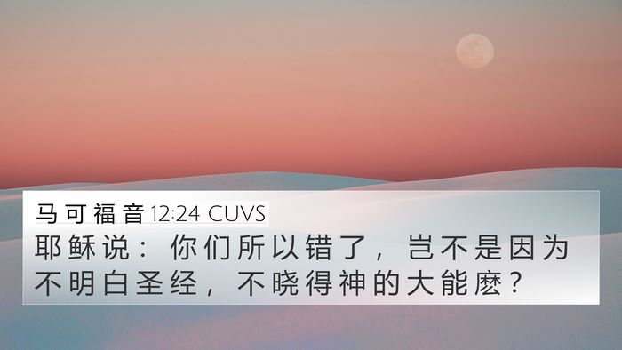 马 可 福 音 12:24 CUVS Bible Verse Image
