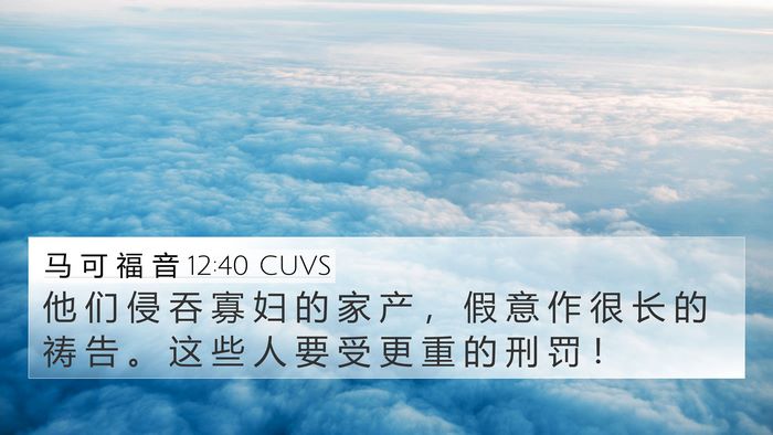 马 可 福 音 12:40 CUVS Bible Verse Image
