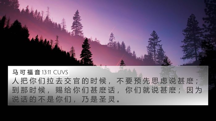 马 可 福 音 13:11 CUVS Bible Verse Image