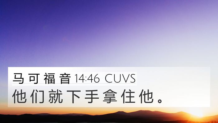 马 可 福 音 14:46 CUVS Bible Verse Image