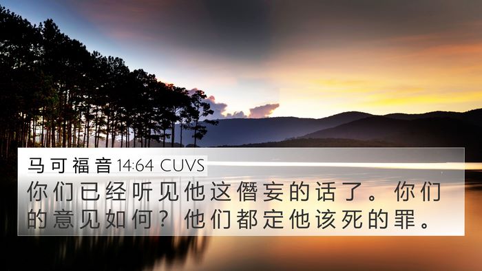 马 可 福 音 14:64 CUVS Bible Verse Image