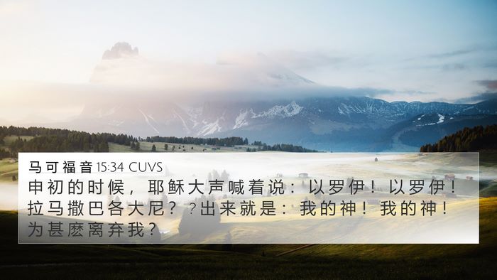 马 可 福 音 15:34 CUVS Bible Verse Image