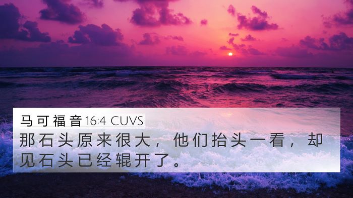 马 可 福 音 16:4 CUVS 4K Wallpaper - 那 石 头 原 来 很 大 ， 他 们 抬 头 - 4K Wallpaper Bible Verse