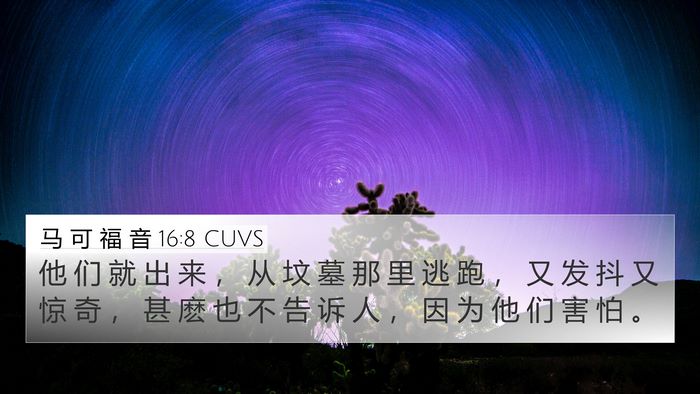 马 可 福 音 16:8 CUVS Bible Verse Image