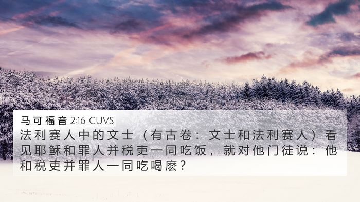 马 可 福 音 2:16 CUVS Bible Verse Image