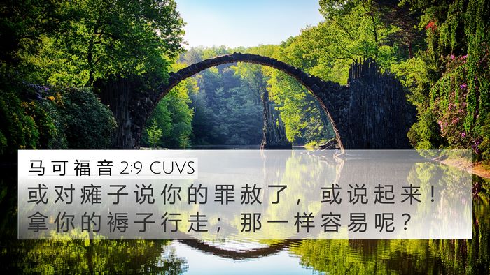 马 可 福 音 2:9 CUVS Bible Verse Image