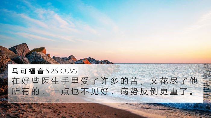 马 可 福 音 5:26 CUVS Bible Verse Image