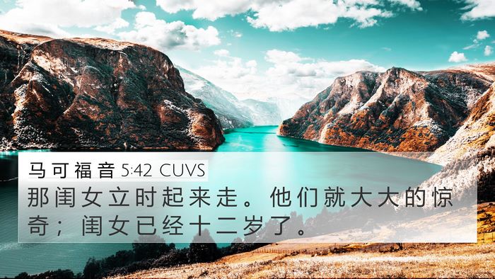 马 可 福 音 5:42 CUVS Bible Verse Image
