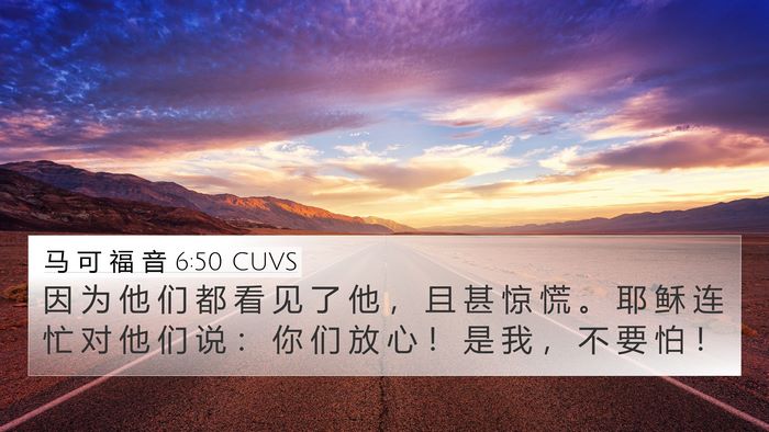 马 可 福 音 6:50 CUVS 4K Wallpaper - 因 为 他 们 都 看 见 了 他 ， 且 甚 - 4K Wallpaper Bible Verse
