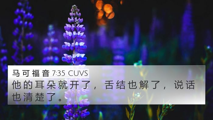 马 可 福 音 7:35 CUVS Bible Verse Image