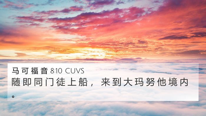 马 可 福 音 8:10 CUVS 4K Wallpaper - 随 即 同 门 徒 上 船 ， 来 到 大 玛 - 4K Wallpaper Bible Verse