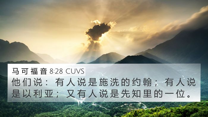 马 可 福 音 8:28 CUVS Bible Verse Image