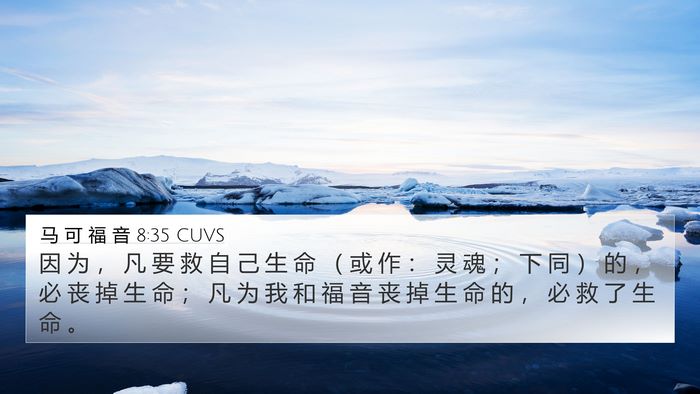 马 可 福 音 8:35 CUVS Bible Verse Image