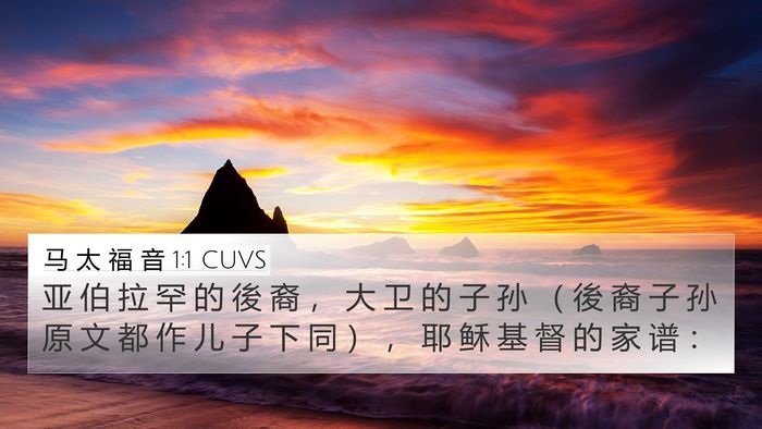 马 太 福 音 1:1 CUVS 4K Wallpaper - 亚 伯 拉 罕 的 後 裔 ， 大 卫 的 子 - 4K Wallpaper Bible Verse