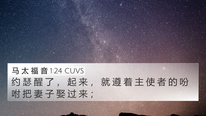马 太 福 音 1:24 CUVS Bible Verse Image