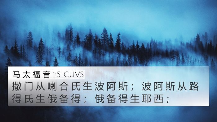 马 太 福 音 1:5 CUVS Bible Verse Image