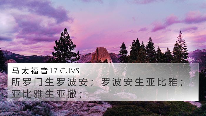 马 太 福 音 1:7 CUVS Bible Verse Image