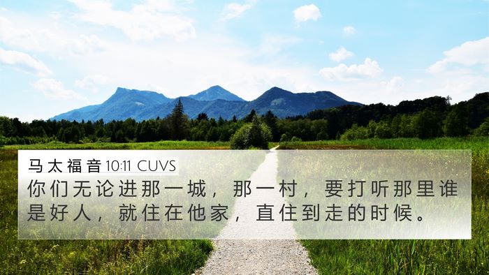 马 太 福 音 10:11 CUVS Bible Verse Image