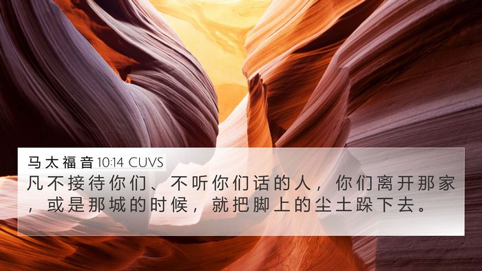马 太 福 音 10:14 CUVS Bible Verse Image