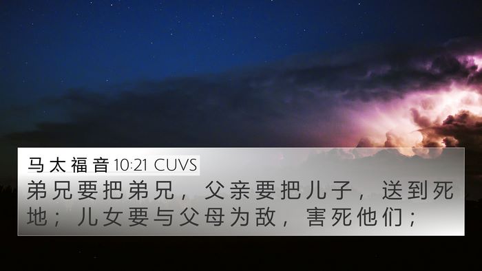 马 太 福 音 10:21 CUVS Bible Verse Image