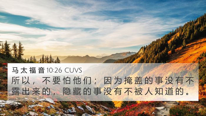 马 太 福 音 10:26 CUVS Bible Verse Image
